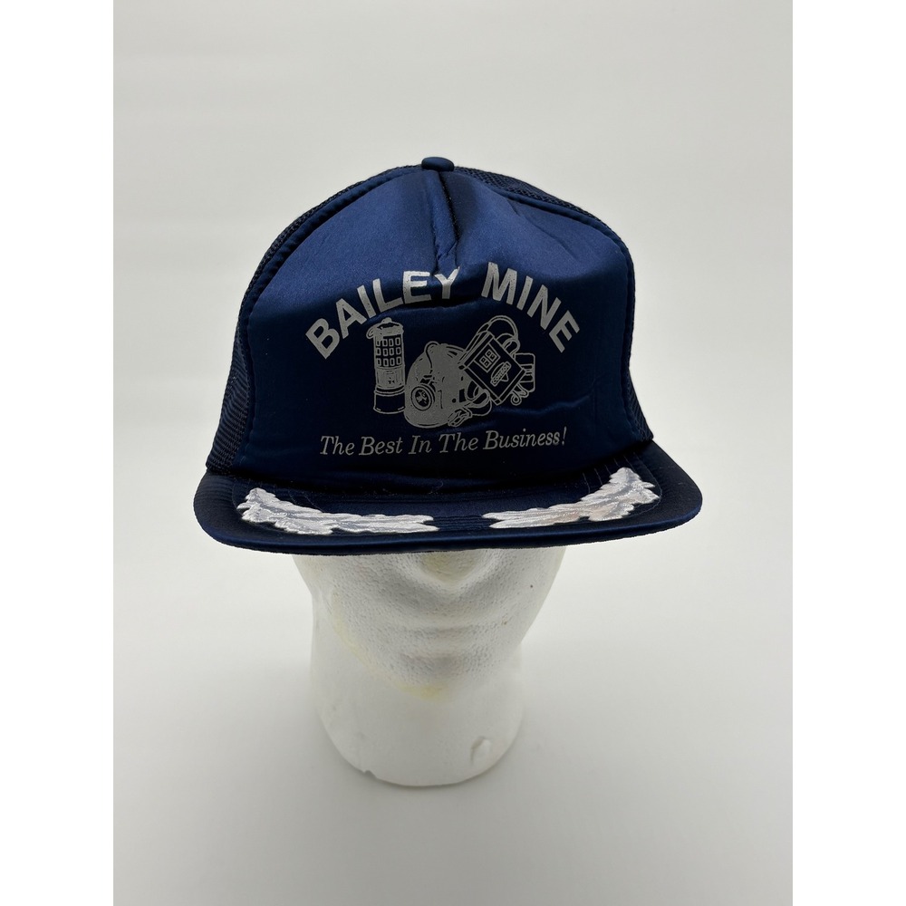 Vintage Bailey Mine Trucker Hat Rope Snapback Made in Taiwan 80s Workwear Cap